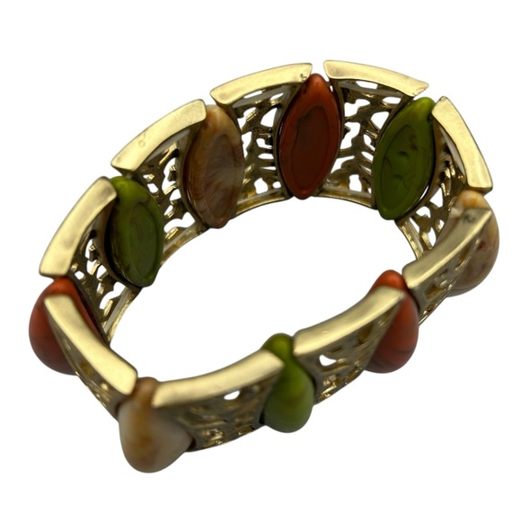 Vintage 1960s–70s Modernist Statement Bracelet | Mid-Century Gold Tone - Picture 10 of 11